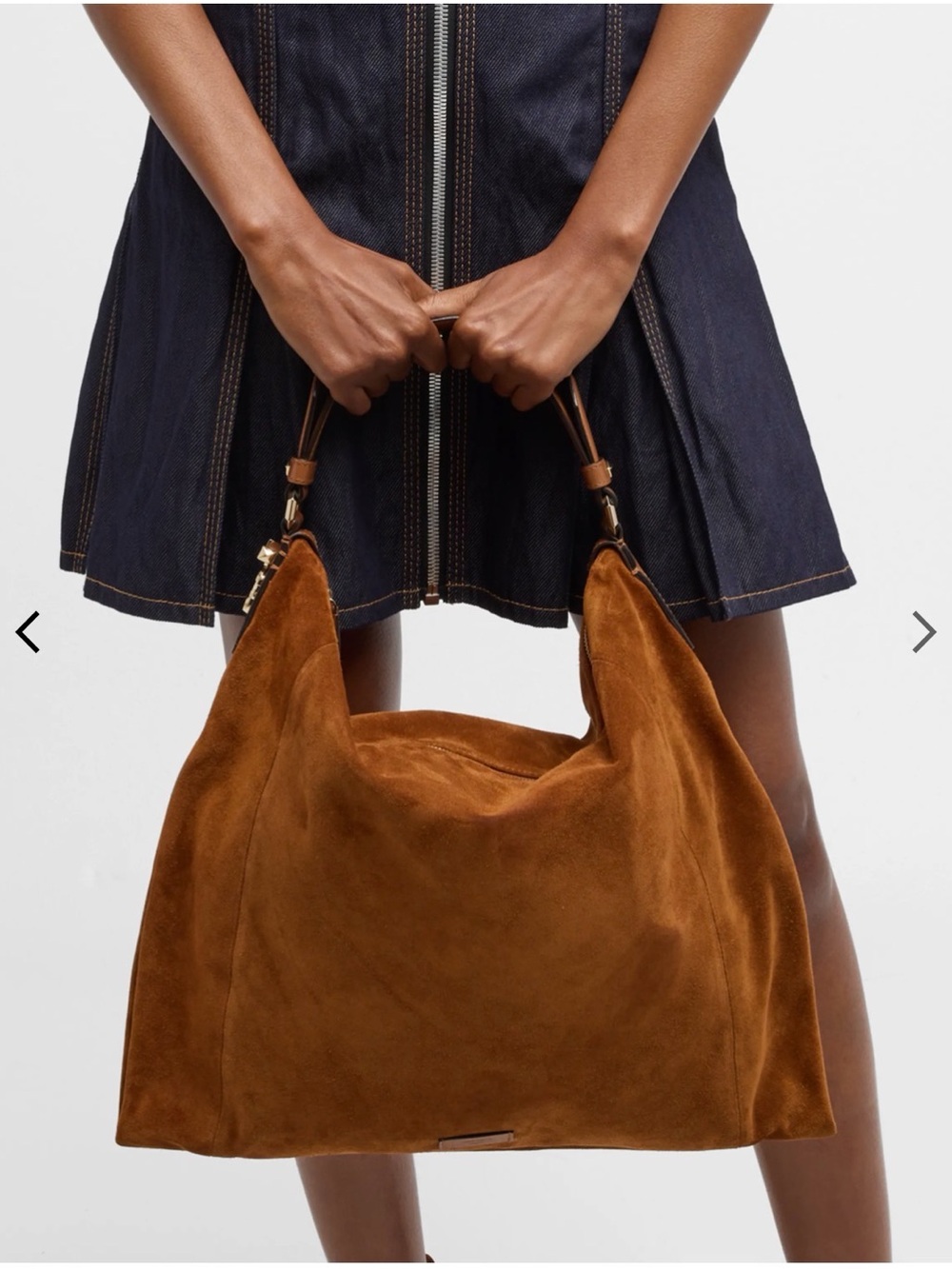 Jimmy Choo Suede Hobo in Warm Chestnut - Picture 4 of 5